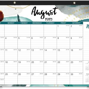 2025-2026 Desk Calendar - 17 Months Calendar from Aug. 2025 - Dec. 2026, 14.6" x 11.5", Calendar 2025-2026 with 2 Corner Protectors, Ruled Blocks with Julian Dates, Perfect Desk Calendar