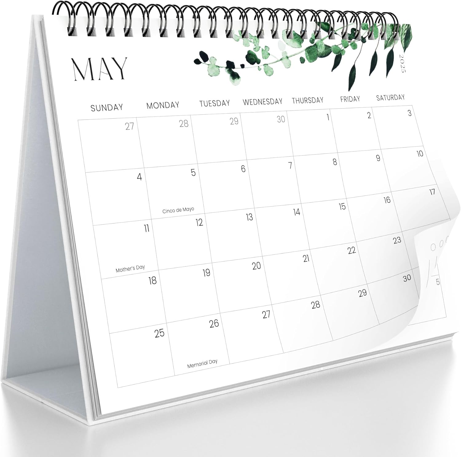 Aesthetic Desk Calendar 2025 - Runs until June 2026 - Beautiful Small Flip Desktop Calendar for Easy Organizing