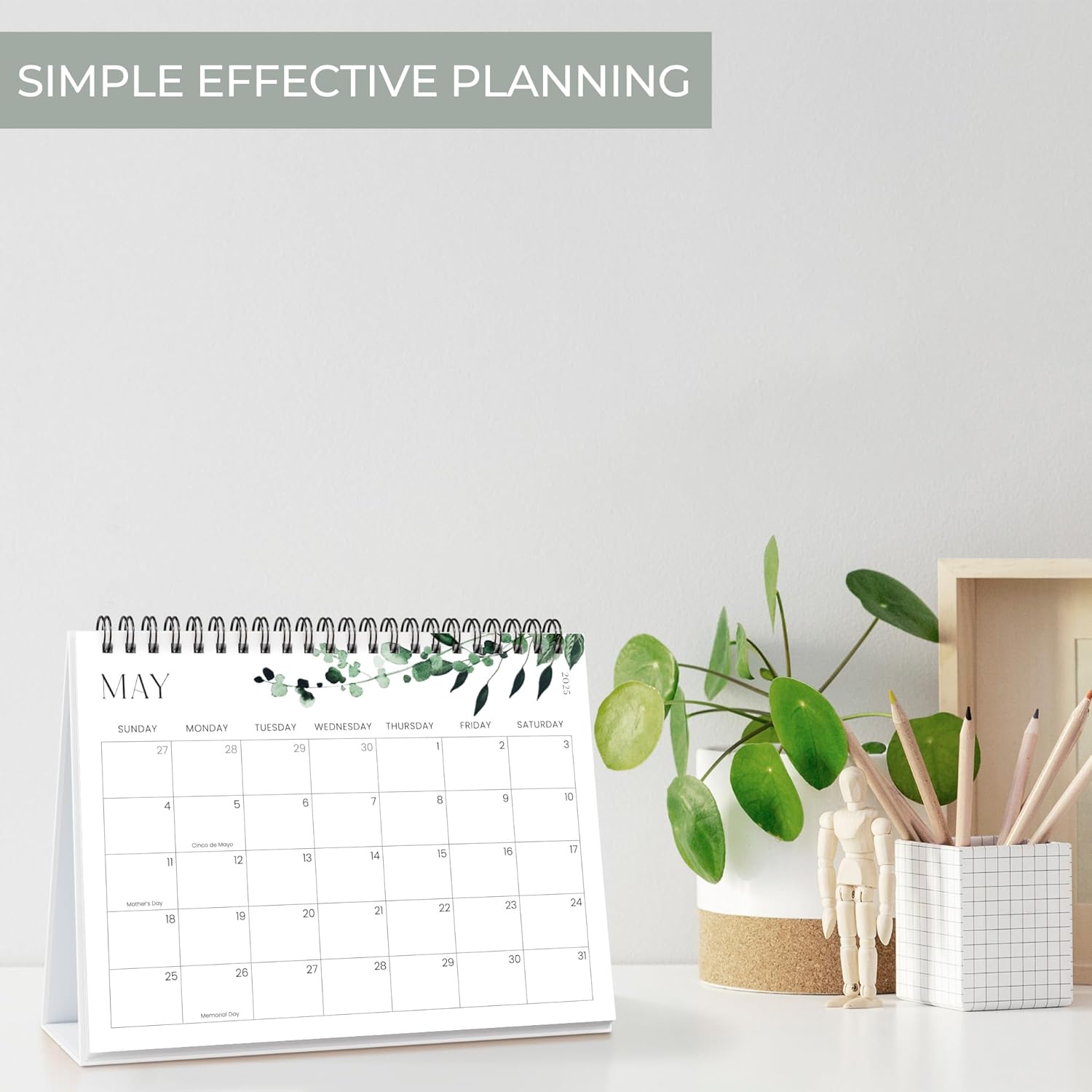 Aesthetic Desk Calendar 2025 - Runs until June 2026 - Beautiful Small Flip Desktop Calendar for Easy Organizing - Image 2