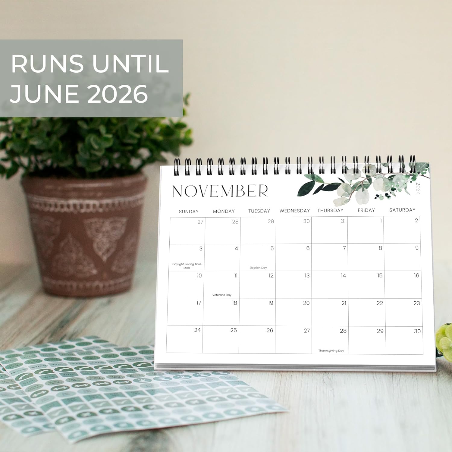 Aesthetic Desk Calendar 2025 - Runs until June 2026 - Beautiful Small Flip Desktop Calendar for Easy Organizing - Image 3