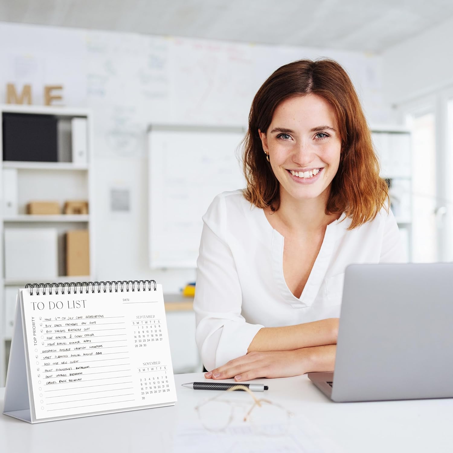 Aesthetic Desk Calendar 2025 - Runs until June 2026 - Beautiful Small Flip Desktop Calendar for Easy Organizing - Image 5